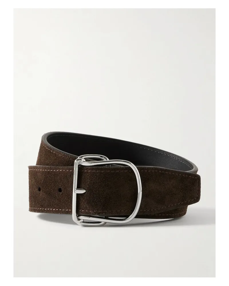 Totême Swirl Gürtel Aus Veloursleder - Braun Braun