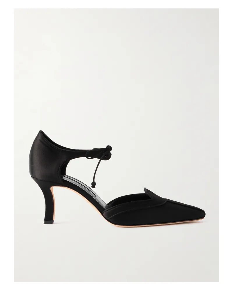 Manolo Blahnik Orata 70 Pumps Aus Satin - Schwarz Schwarz