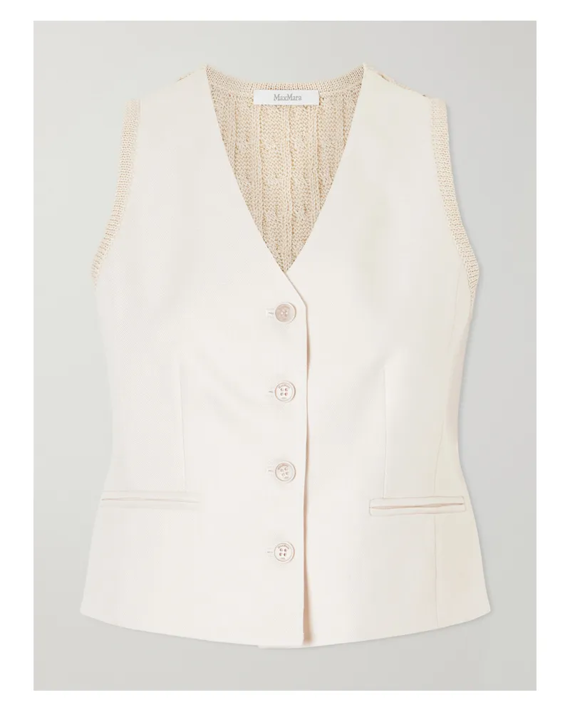 Max Mara Calibri Cable-knit Linen Vest - Neutrals Neutrals