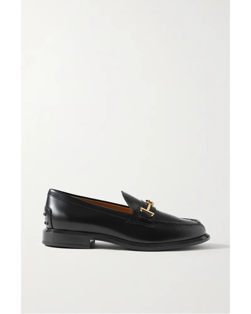 TOD'S Gomma Loafers aus Glanzleder mit Verzierung Schwarz