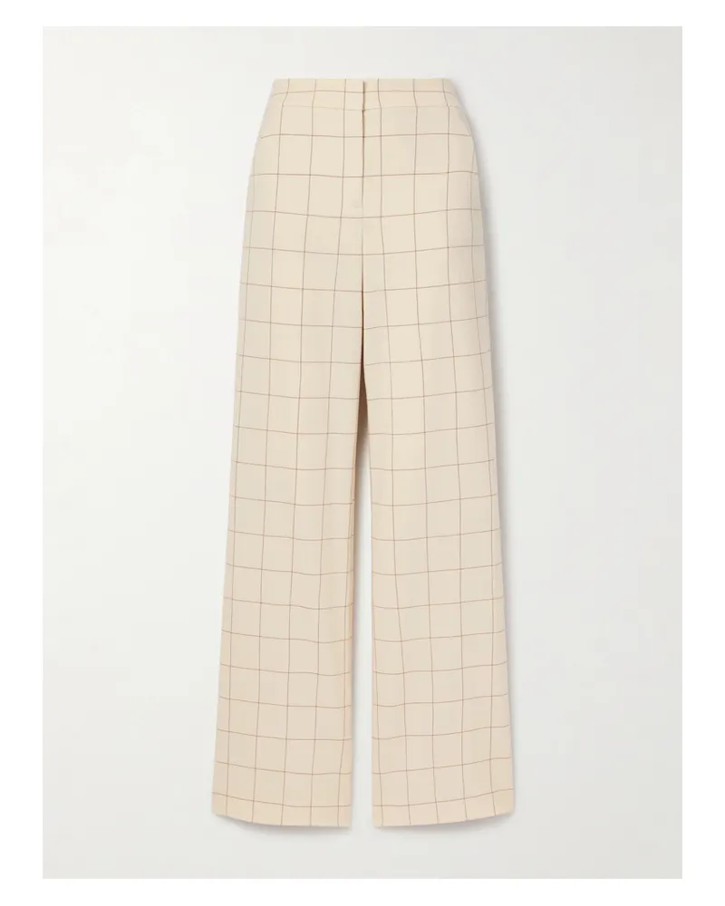 Veronica Beard Tonelli Hose Mit Weitem Bein Aus Grain De Poudre Mit Karomuster - Ecru Ecru