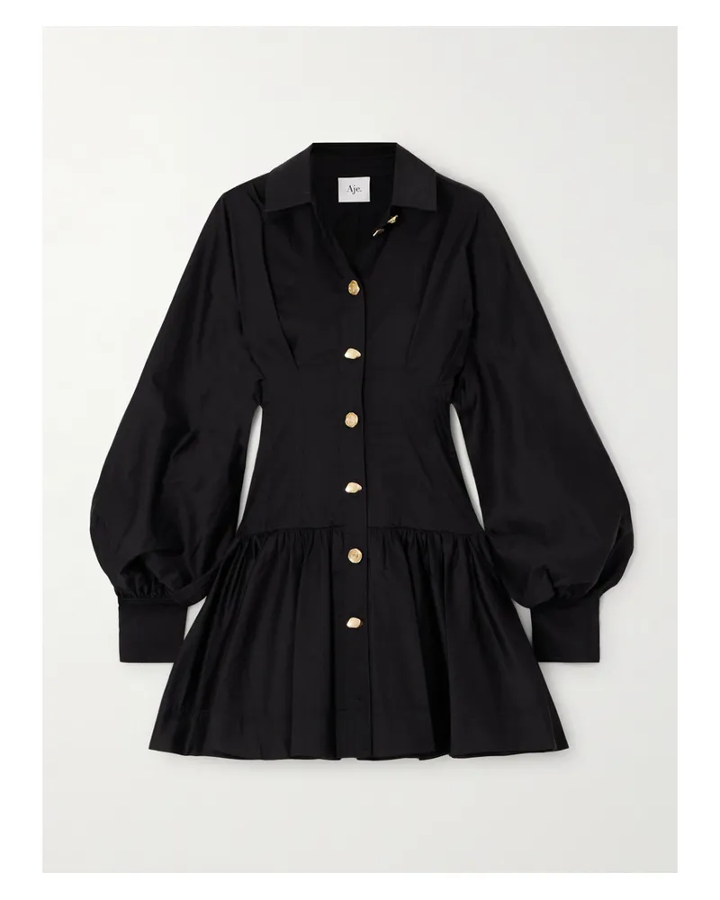 Aje. Alexa Minikleid Aus Popeline Aus Einer Baumwollmischung - Schwarz Schwarz