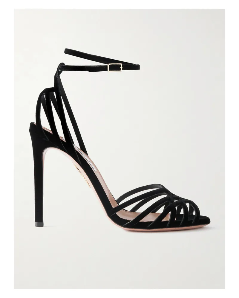 Aquazzura Wild Dream 105 Sandalen Aus Samt - Schwarz Schwarz