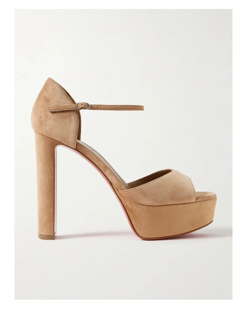 Christian Louboutin Sandaloo Suede Sandals - Brown Brown