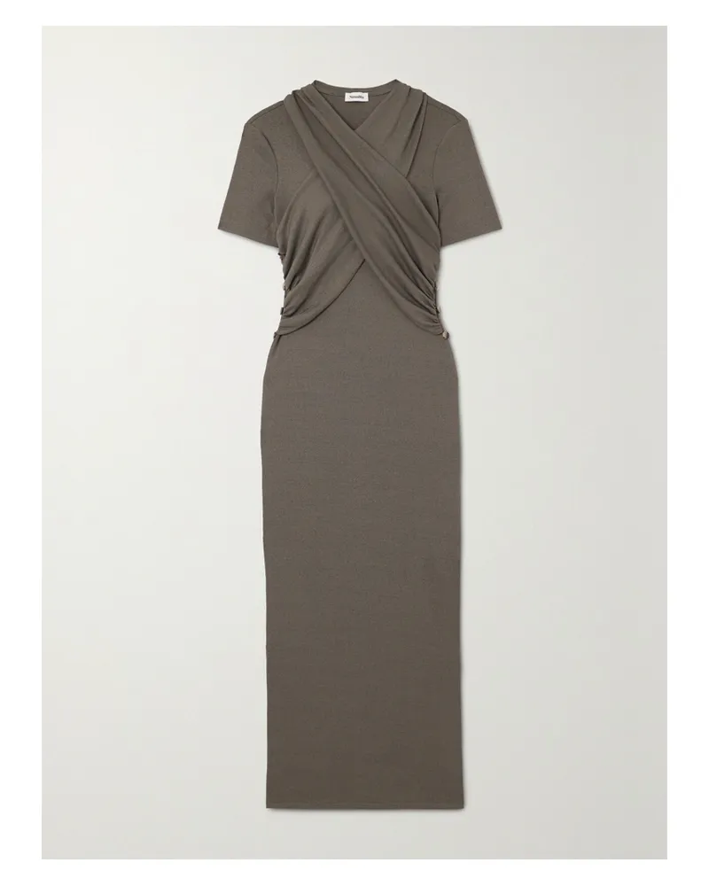 Nanushka Net Sustain Jannet Wandelbares Maxikleid Aus Recyceltem Jersey Mit Raffungen - Grau Grau