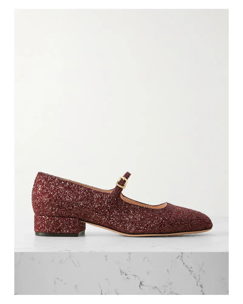 Bally Belkys Mary-jane-pumps Aus Leder Mit Glitter-finish - Rot Rot