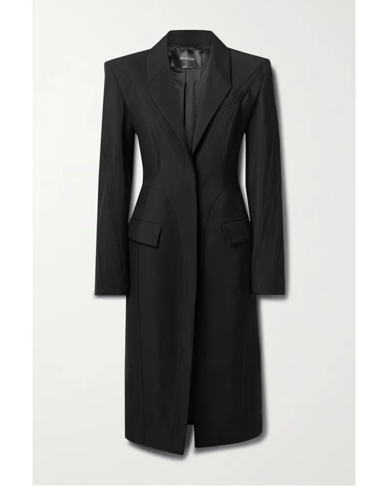 Thierry Mugler Oversized-mantel aus Twill Schwarz