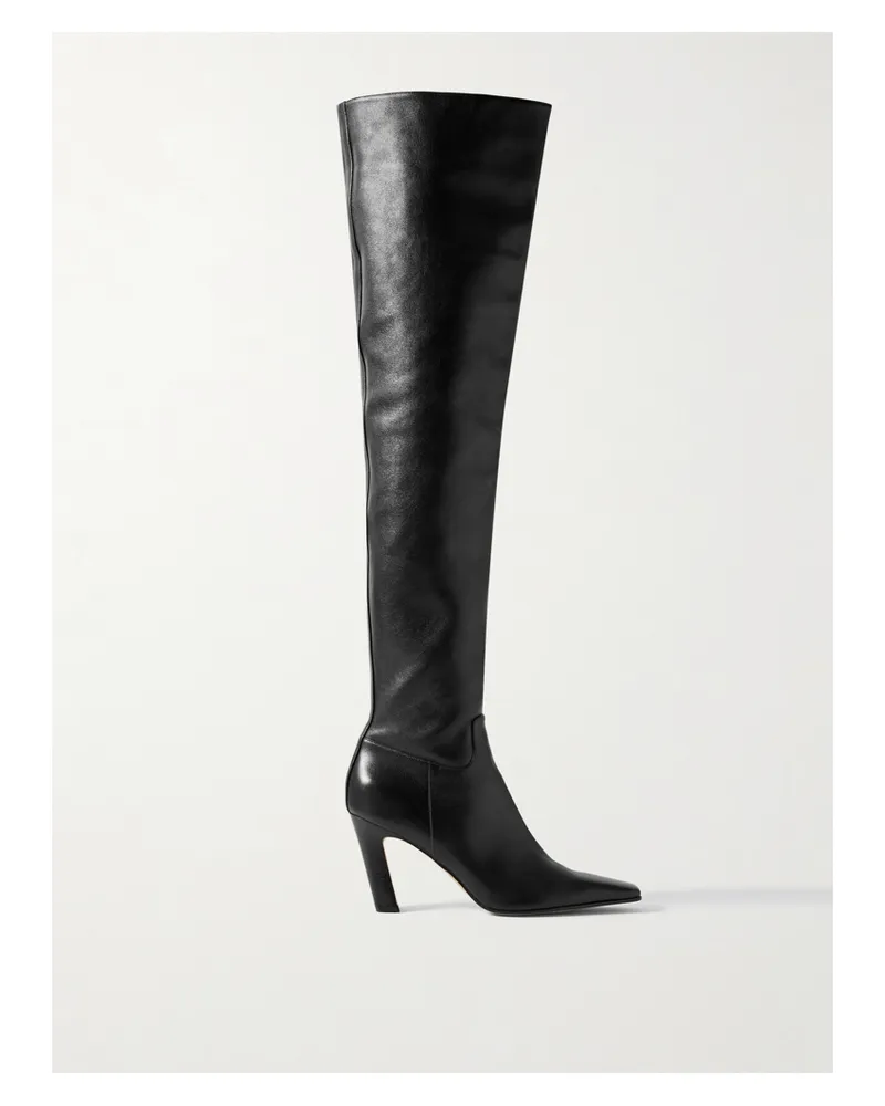 KHAITE Marfa Overknees Aus Leder - Schwarz Schwarz