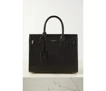Sac De Jour Nano Croc-effect Leather Tote - Black