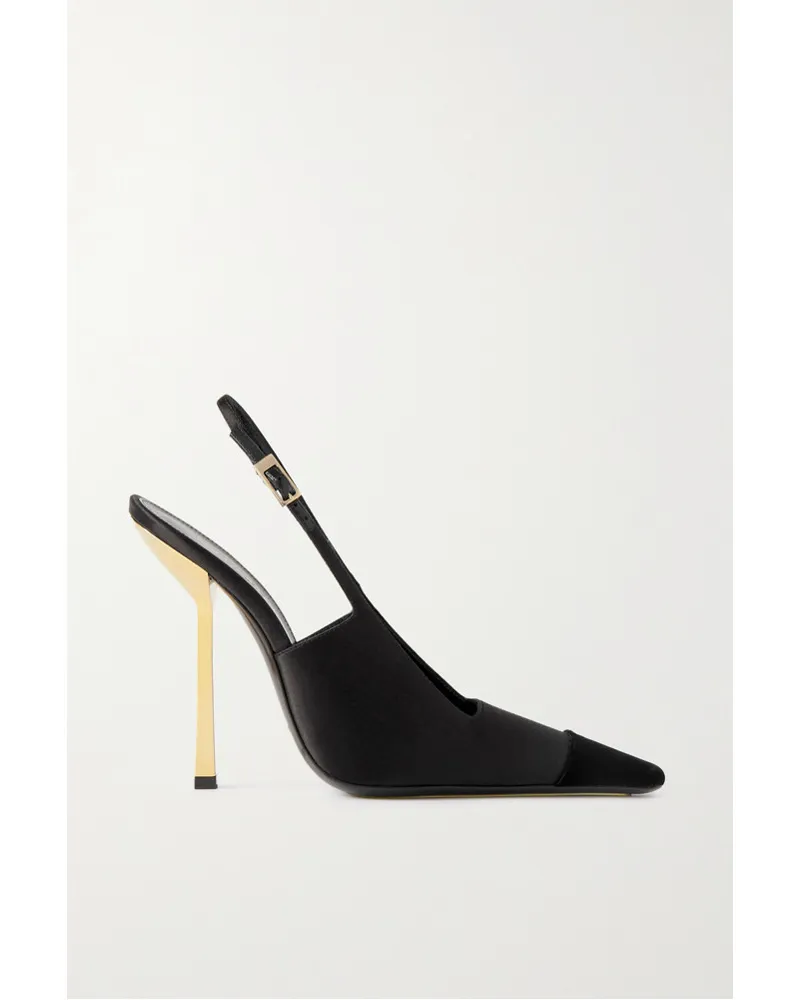 Saint Laurent Ines Slingback-pumps aus Satin Schwarz