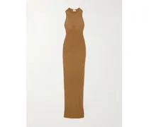 Maxikleid Aus Metallic-rippstrick - Gold