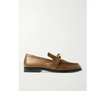 Astaire Embellished Leather Loafers - Brown