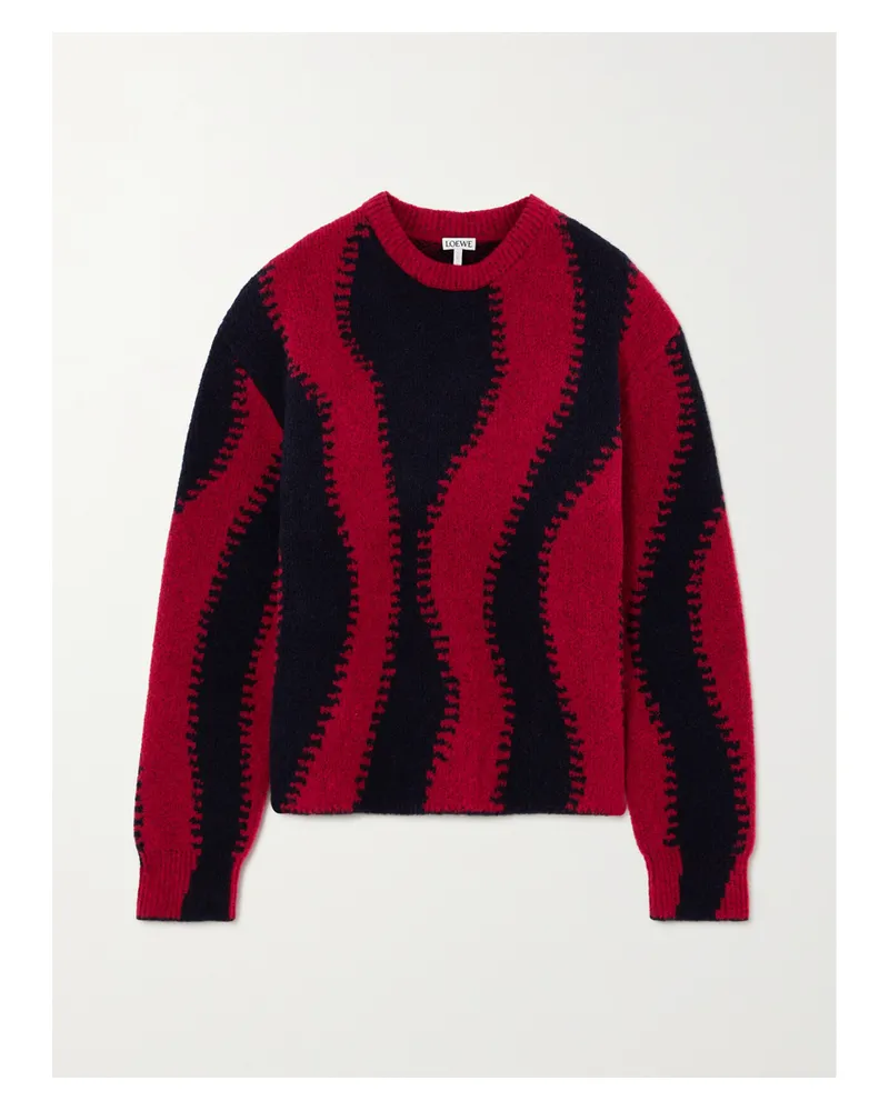 Loewe Pullover Aus Einer Wollmischung Mit Jacquard-muster - Rot Rot