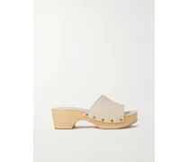 Bobbie Clogs Aus Leder Mit Plateau Und Nieten - Creme