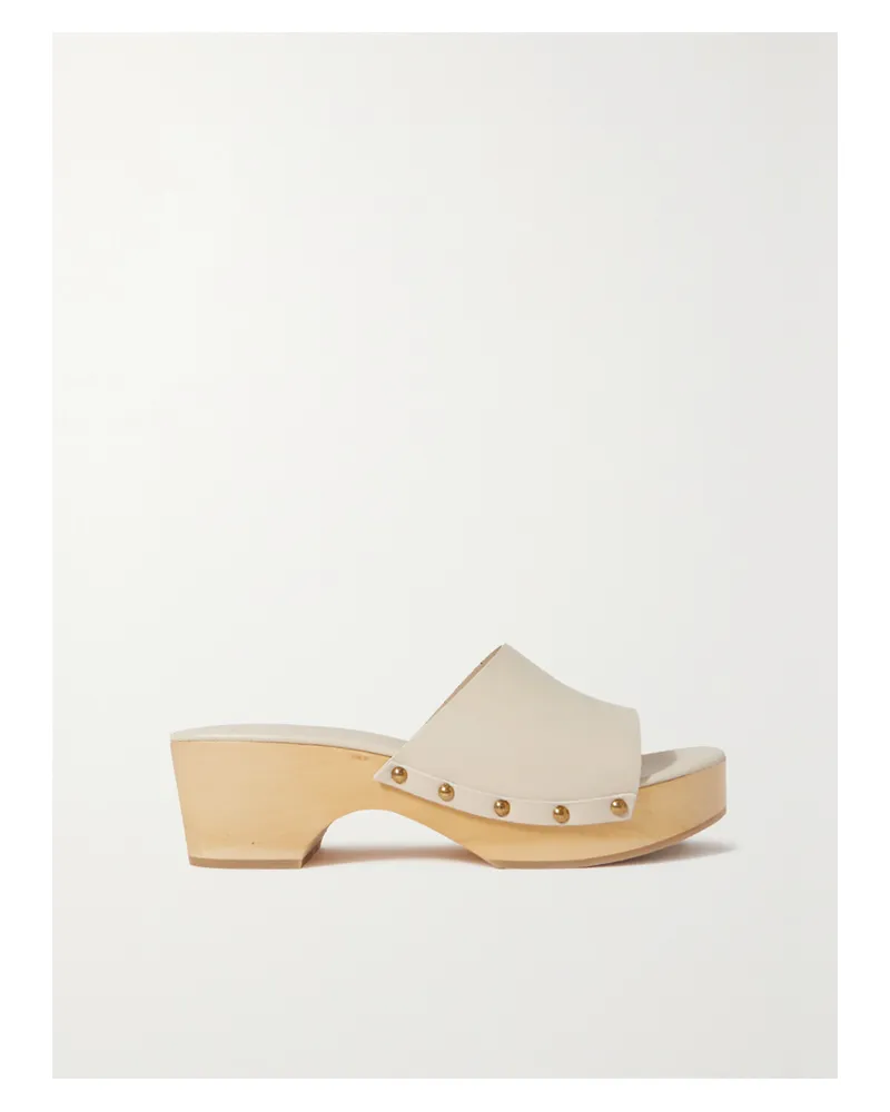 aeyde Bobbie Clogs Aus Leder Mit Plateau Und Nieten - Creme Creme