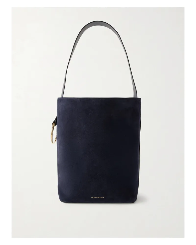 Victoria Beckham Dia Leather And Suede Bucket Bag - Blue Blue