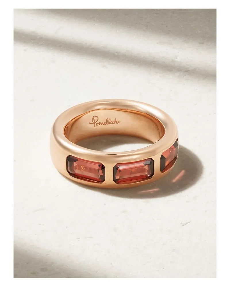 Pomellato Iconica Ring Aus 18 Karat Roségold Mit Granaten Gold