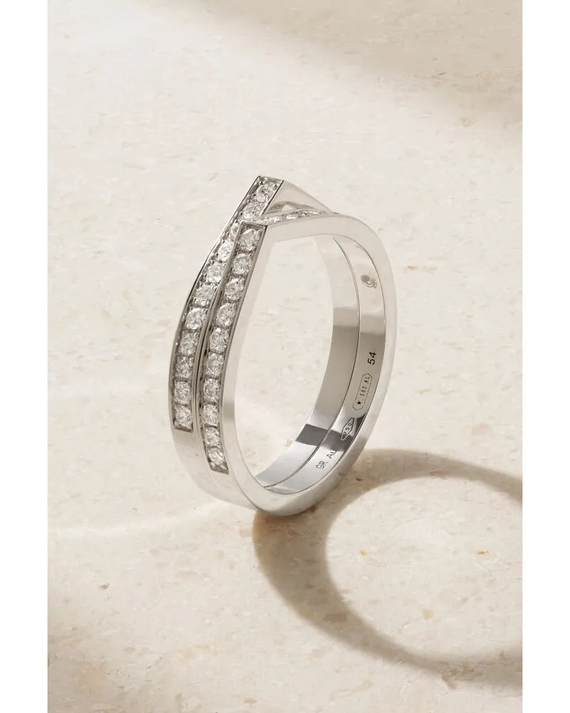 Repossi Antifer Ring Aus 18 Karat Weißgold Mit Diamanten - Silber Silber
