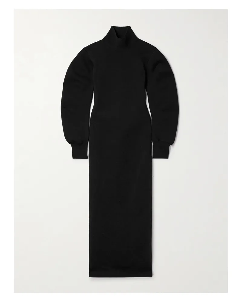 KHAITE Storm Midikleid Aus Einer Wollmischung Mit Rollkragen - Schwarz Schwarz