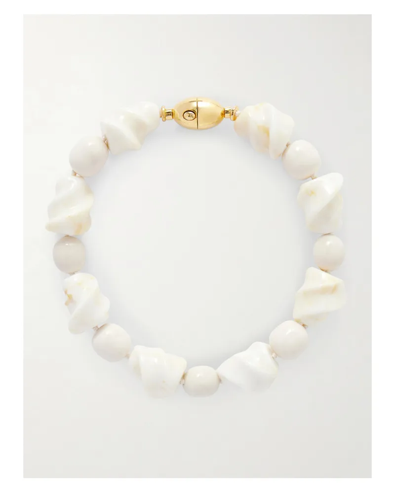 Lizzie Fortunato Salamanca Gold-tone Porcelain Beaded Choker - White White