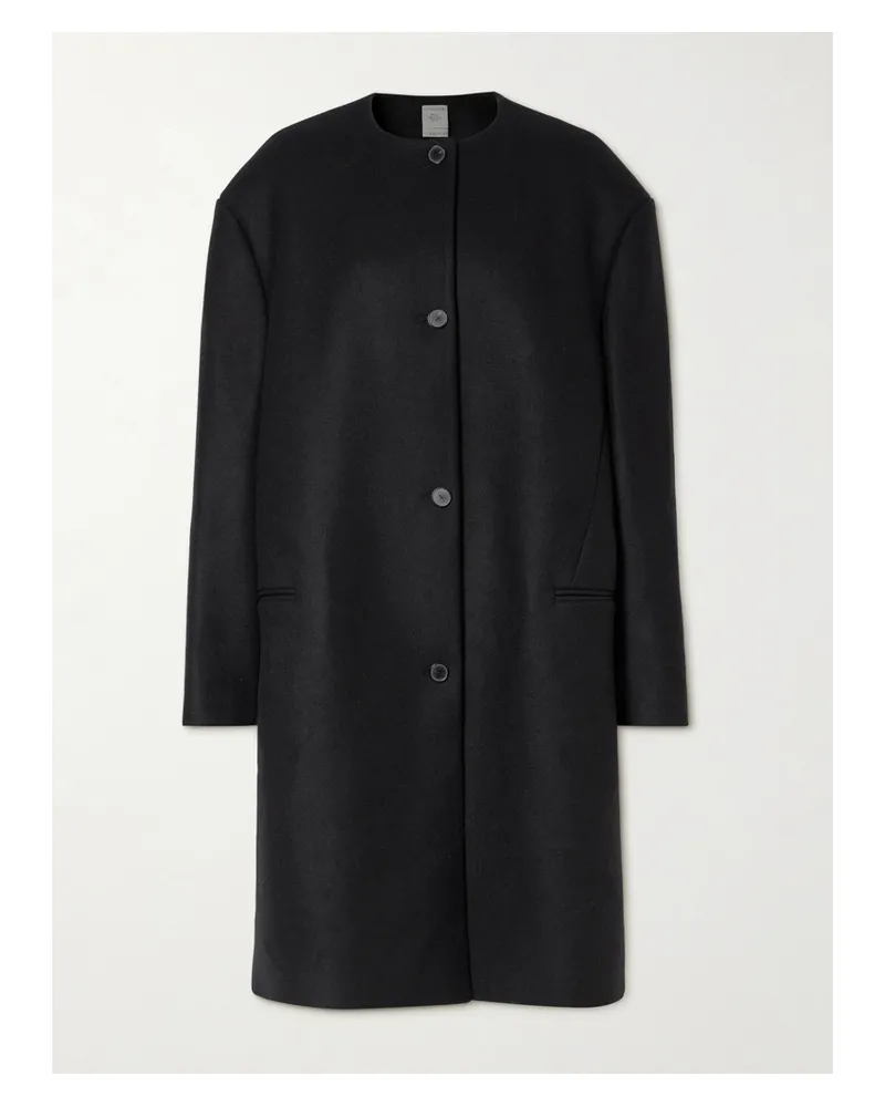 Calvin Klein Cora Mantel Aus Einer Woll-kaschmirmischung - Schwarz Schwarz