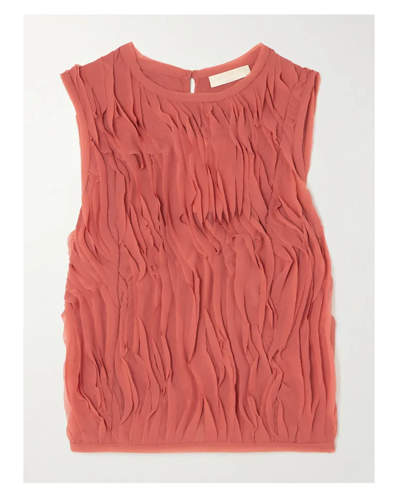 Ulla Johnson Celina Ruffled Chiffon Top - Brown Brown