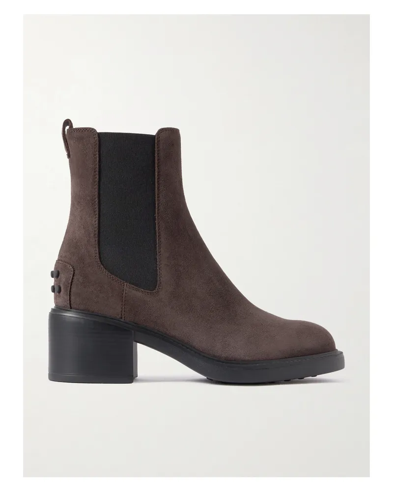 TOD'S Suede Chelsea Boots - Brown Brown