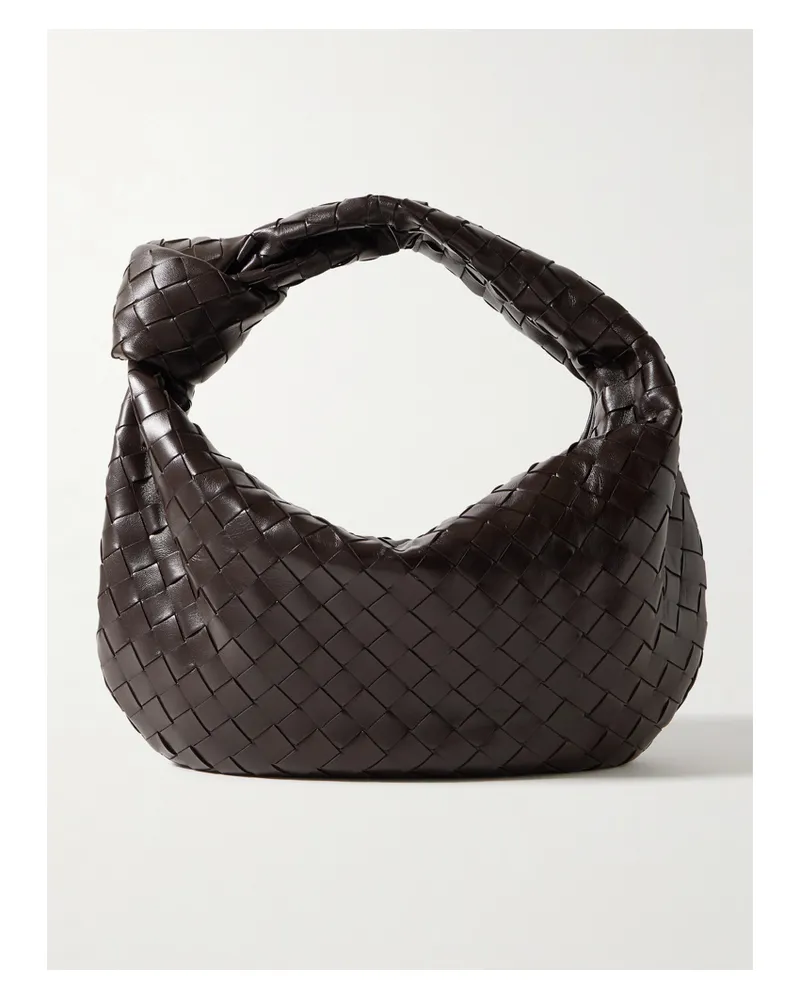Bottega Veneta Jodie Teen Mini Knotted Intrecciato Leather Tote - Brown Brown
