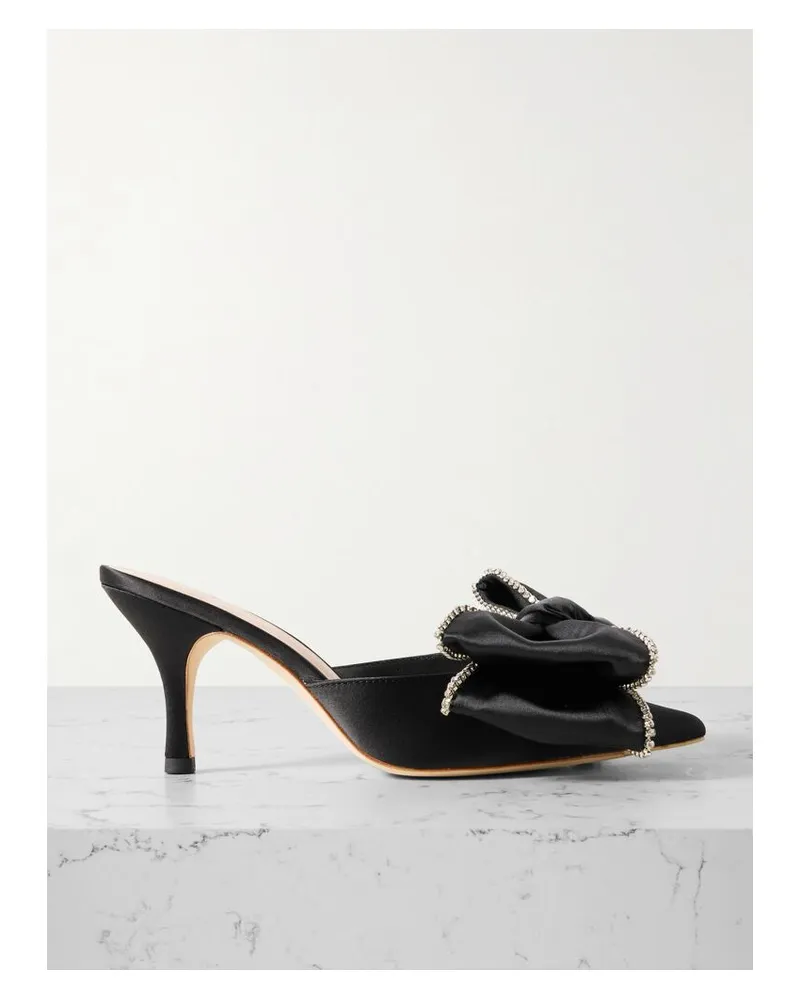 Loeffler Randall Margot Bow Pumps Aus Satin Mit Kristallen - Schwarz Schwarz