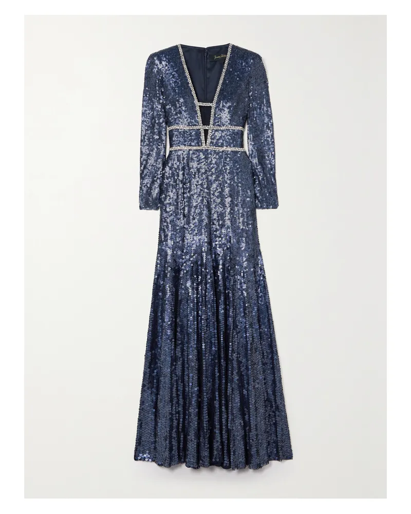 Jenny Packham Celestia Robe Aus Tüll Mit Kristallen Und Pailletten - Blau Blau