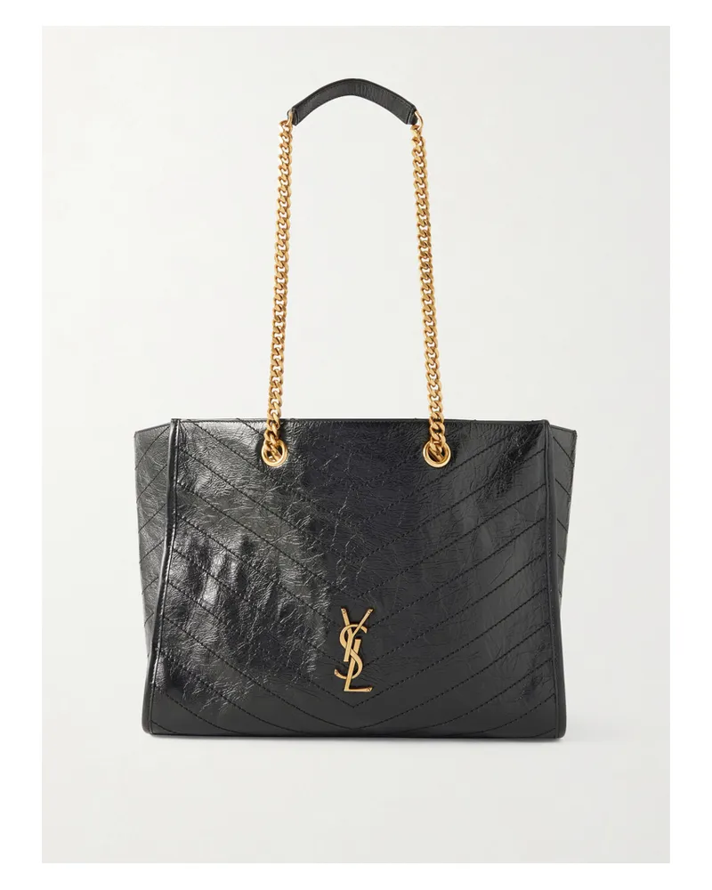 Saint Laurent Niki Textured-leather Tote - Black Black