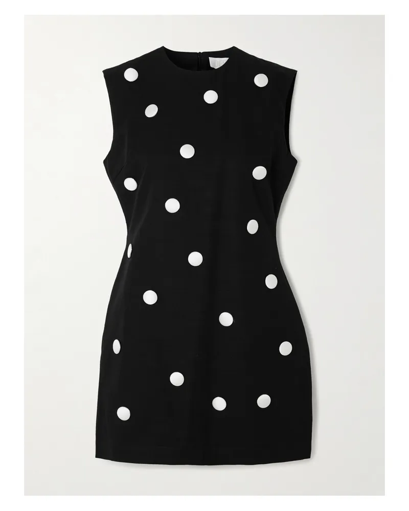 DESTREE Carole Minikleid Aus Baumwoll-faille Mit Punkten Und Verzierungen - Schwarz Schwarz