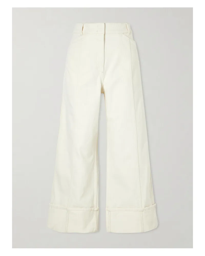 Another Tomorrow Jeans Mit Weitem Bein Aus Bio-denim - Ecru Ecru