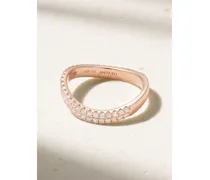 Curved 18-karat Rose Gold Diamond Ring