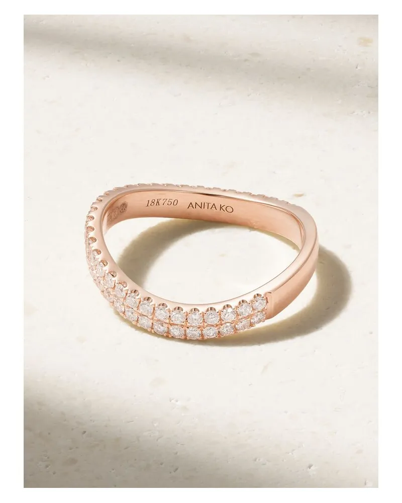 ANITA KO Curved Ring Aus 18 Karat Roségold Mit Diamanten Gold