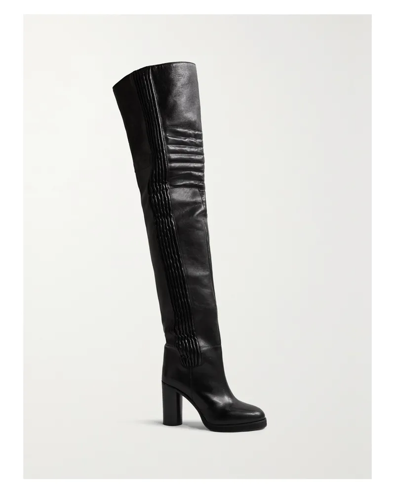 Isabel Marant Laelle Overknees Aus Leder - Schwarz Schwarz