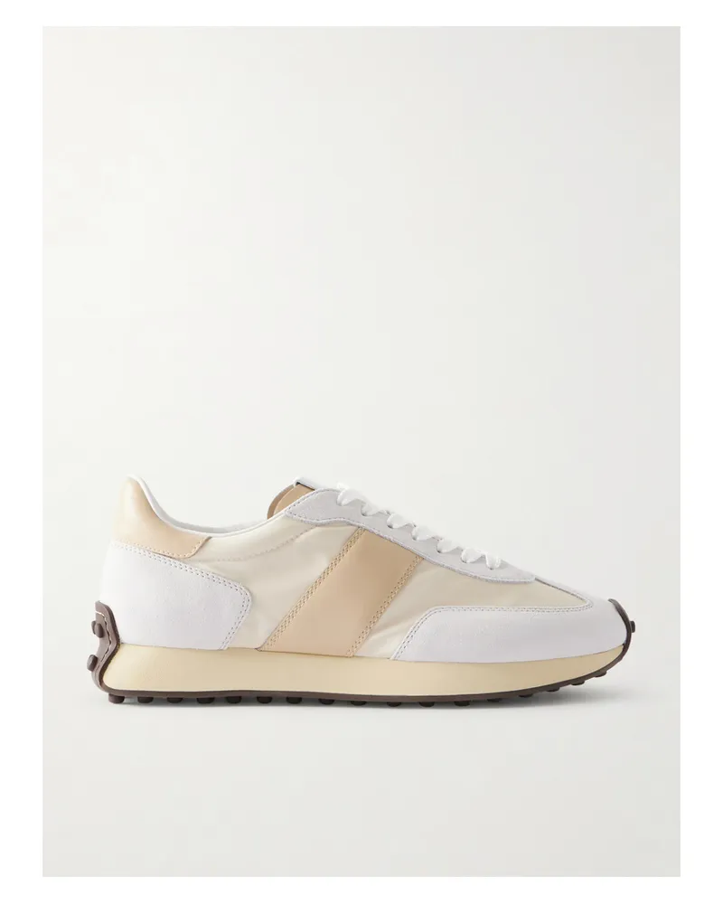 TOD'S Sportivo Active Leather And Suede-trimmed Shell Sneakers - Neutrals Neutrals