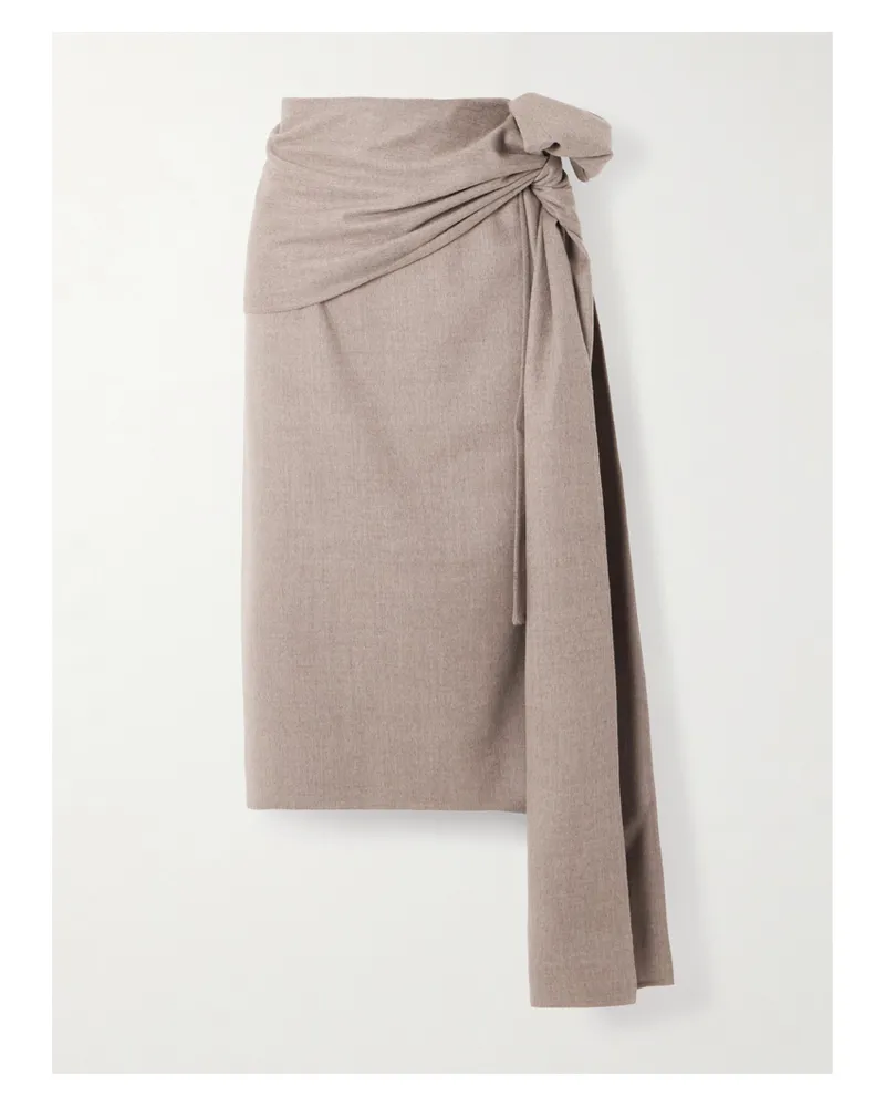 Carven Asymmetrischer Rock Aus Wolle Mit Knoten - Neutral Neutral