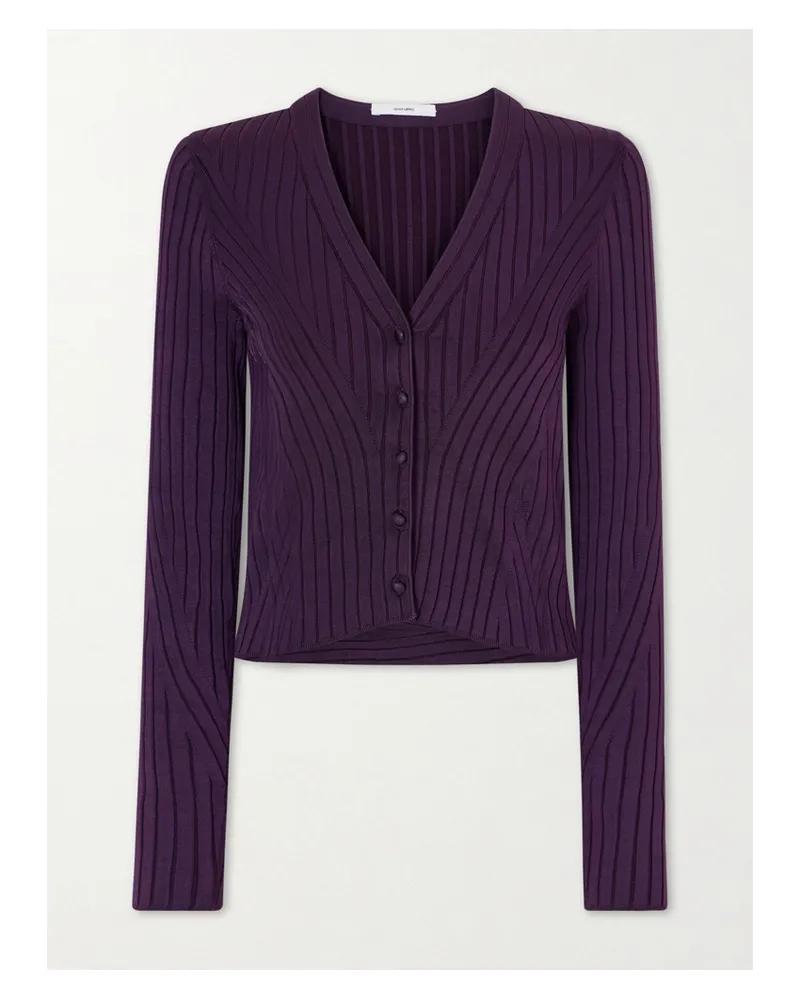 Adam Lippes Greer Verkürzter Cardigan Aus Rippstrick - Lila Lila