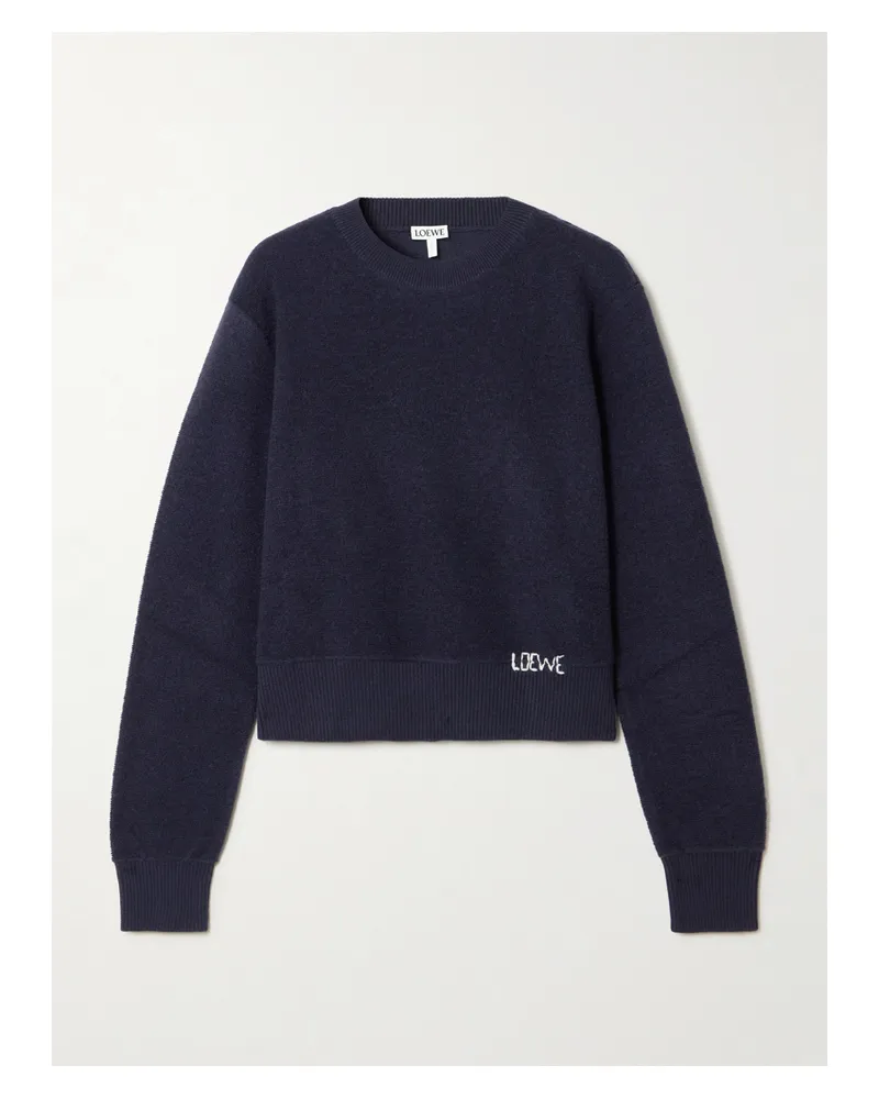 Loewe Wollpullover Mit Stickerei - Blau Blau
