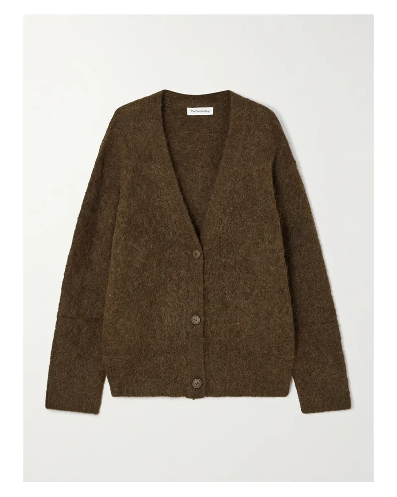 FRANKIE Shop Elland Cardigan Aus Einer Gebürsteten Alpakawollmischung - Braun Braun