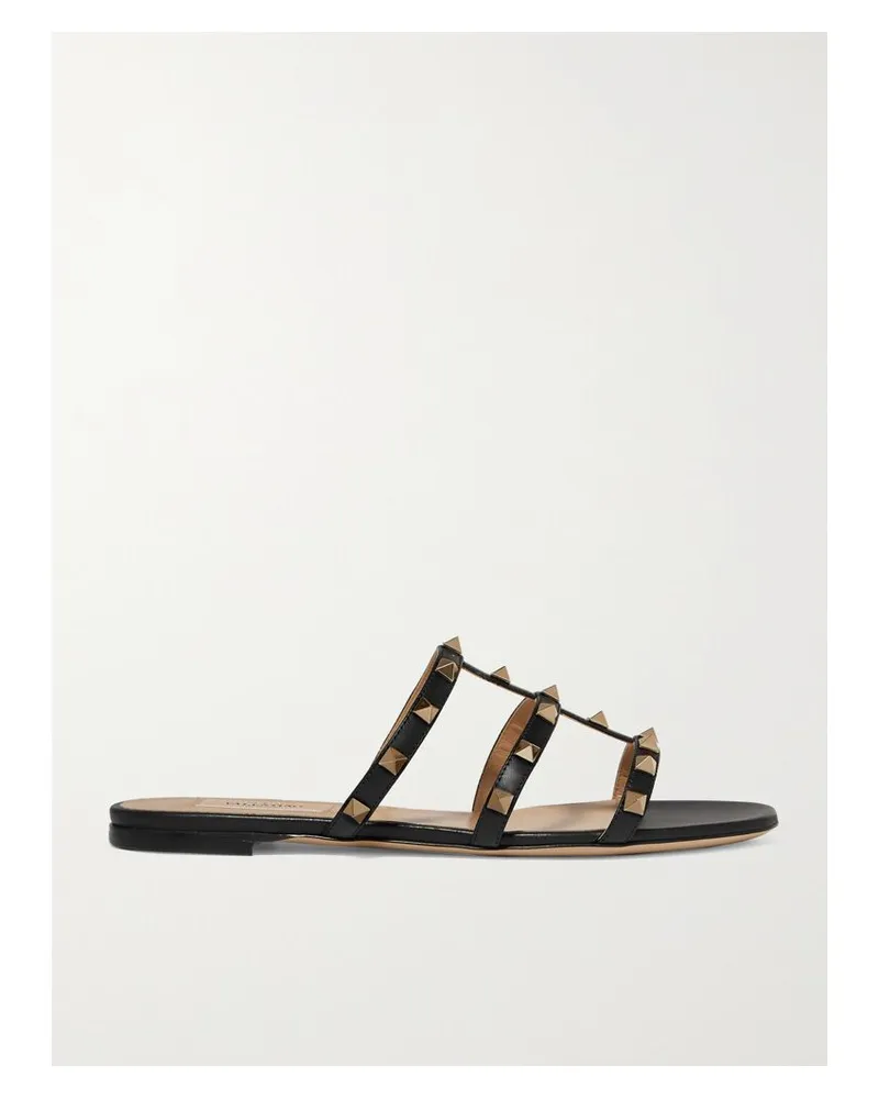 Valentino Garavani Valentino Garavani Rockstud Pantoletten Aus Leder - Schwarz Schwarz