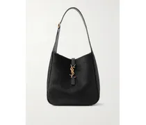 Le 5 À 7 Embellished Leather-trimmed Calf Hair Shoulder Bag - Black