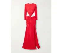 Rückenfreie Robe Aus Recyceltem Crêpe Mit Twist-detail - Rot