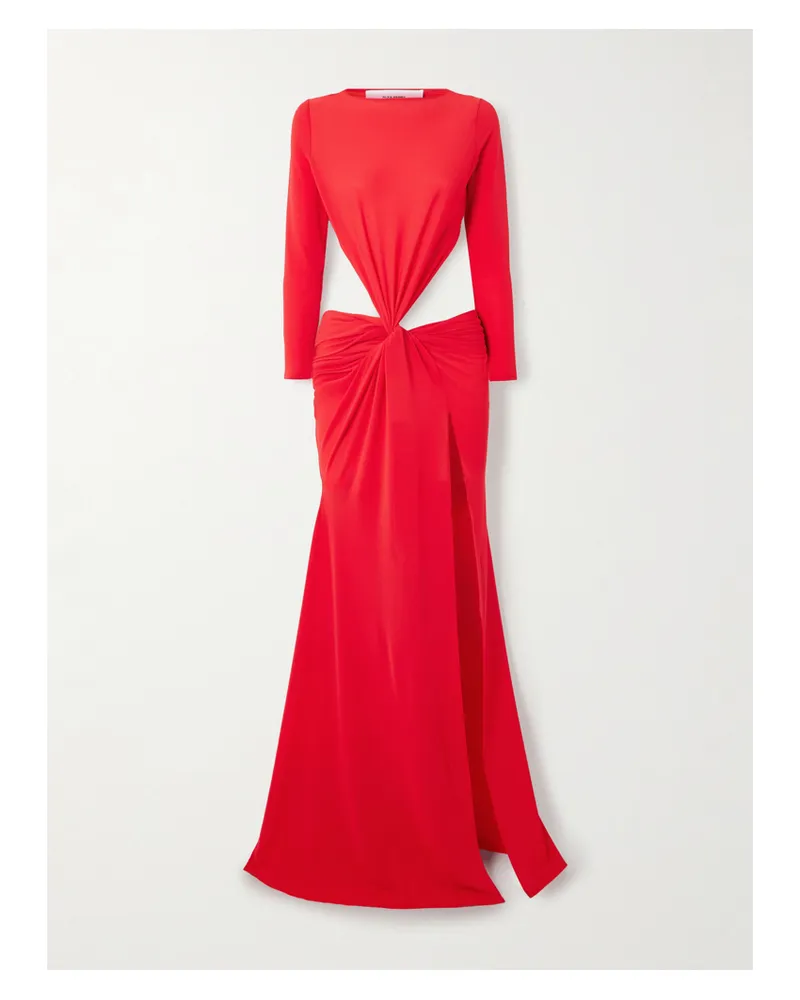 Alex Perry Rückenfreie Robe Aus Recyceltem Crêpe Mit Twist-detail - Rot Rot