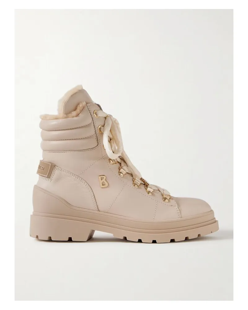 Bogner St. Moritz 14 Schnürstiefel Aus Leder Mit Shearling-futter - Neutral Neutral
