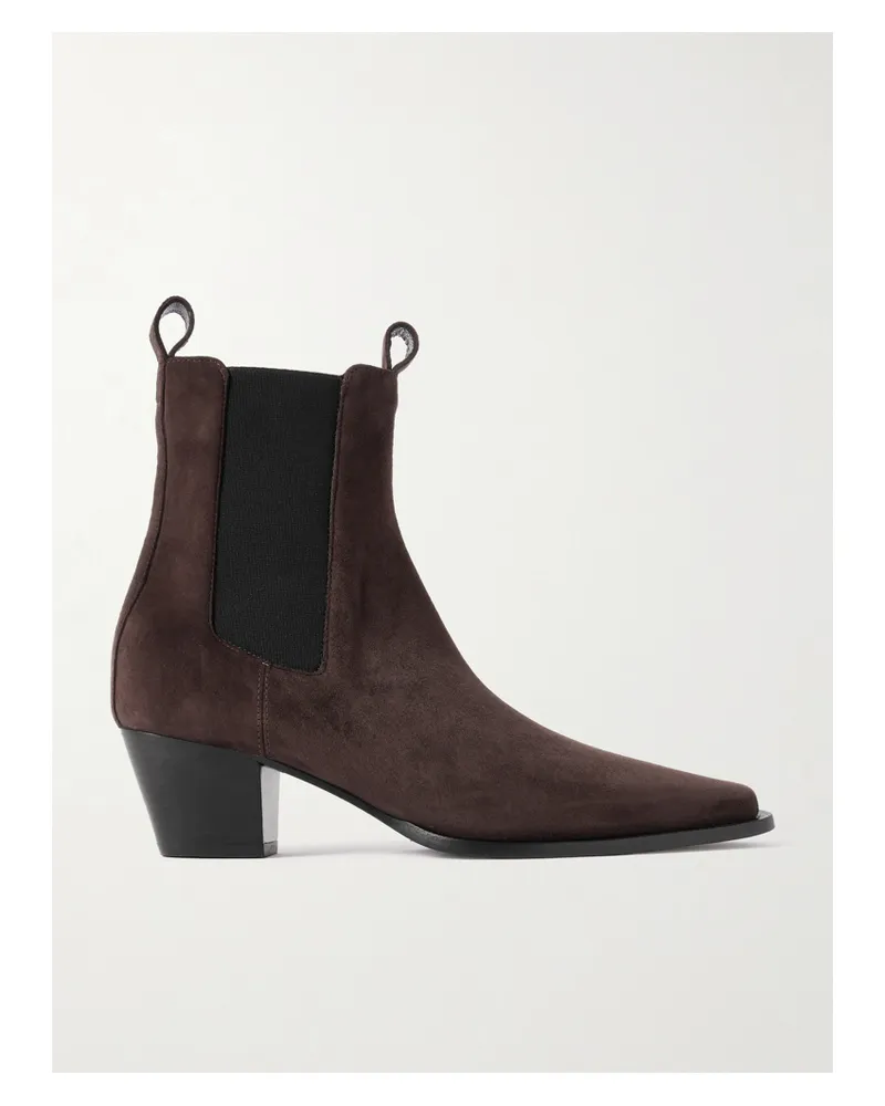 Totême The City Suede Chelsea Boots - Brown Brown