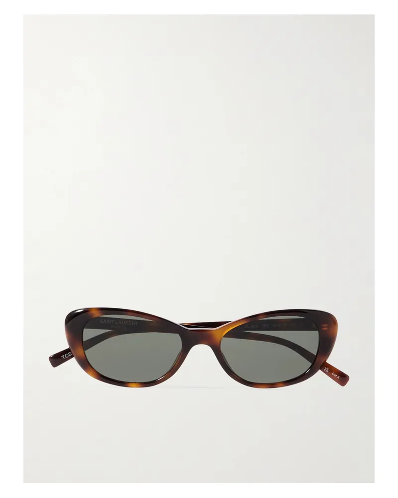Saint Laurent Sonnenbrille Mit Cat-eye-rahmen Aus Azetat In Hornoptik Horn