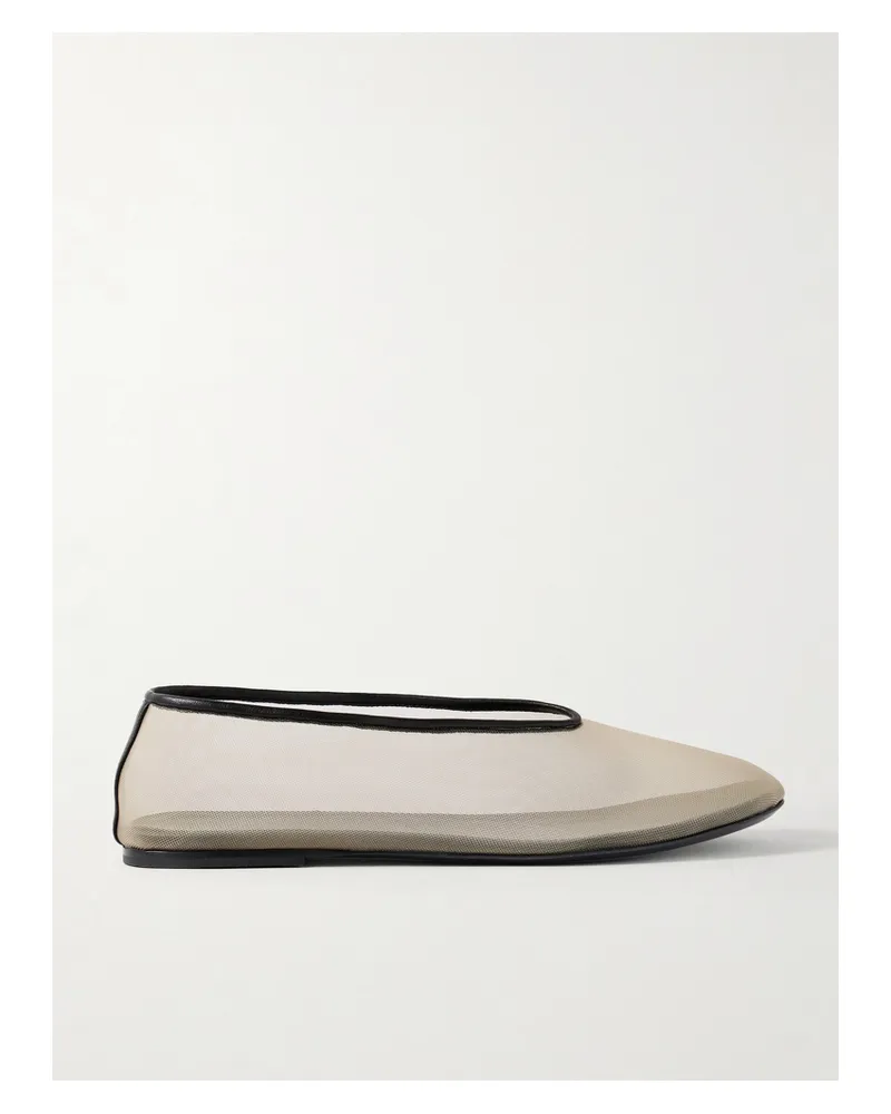 KHAITE Marcy Ballerinas Aus Mesh Mit Lederbesätzen - Neutral Neutral