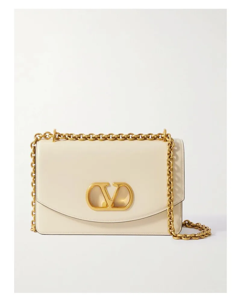 Valentino Garavani Vain Schultertasche Aus Leder - Wollweiß Wollweiß